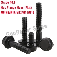 125 pcs 10 9 grade hex flange head cap screw m6m8m10m12m14m16 hex washer head nut bolt black carbon steel