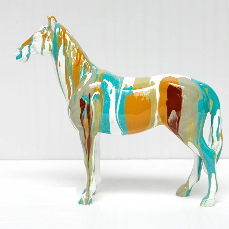 

Простая современная живопись, лошадь, искусство, скульптура, абстрактная маленькая искусственная смола, творческие украшения для дома R3503