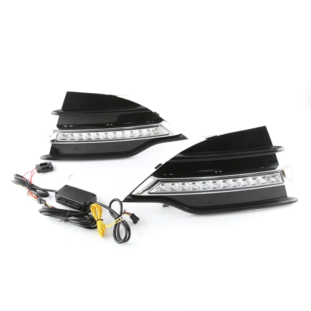 1 Pair DRL LED Daytime Running Light Driving Fog Lamp for Ford Escape 2013-2016