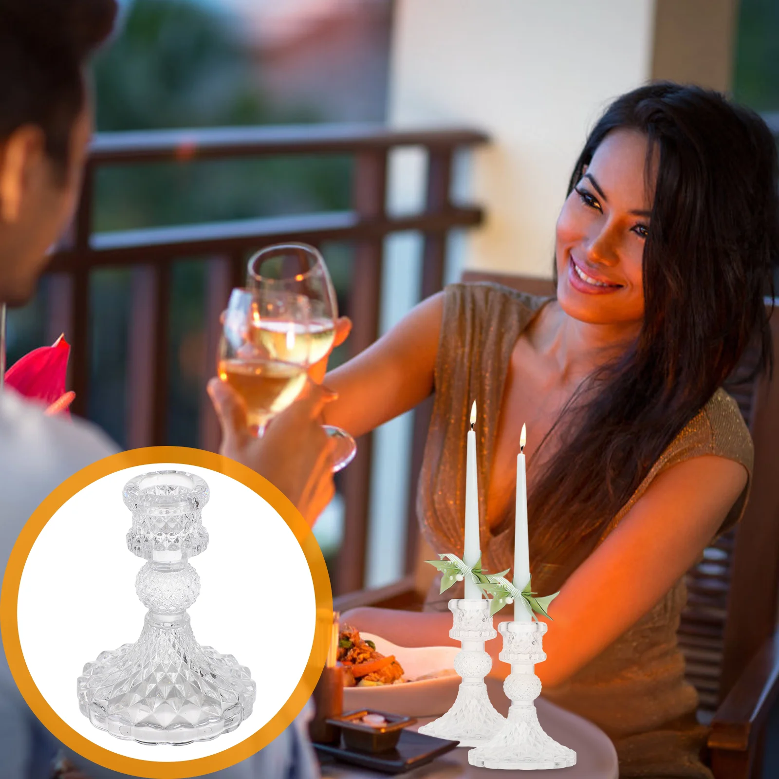 

Holder Candlestick Crystal Holders Pattern Table Rack Centerpiece Wedding Cup Vintage Clear Tealight Alloy Decorative