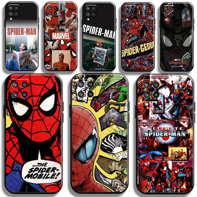 

Marvel Spiderman Comics For Samsung Galaxy A42 5G Phone Case Back Carcasa Black Shell Shockproof Funda Liquid Silicon Soft