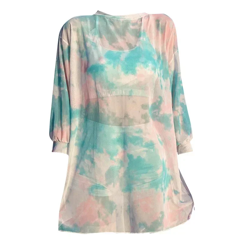 2024 Новый 3-х предметный купальник Монокини Комплект бикини Женский с длинным