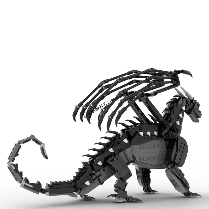 Новый 1288 шт. Moc модульное здание черный дракон популярная игровая модель блоки DIY