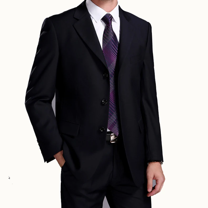 Suit Men's Middle-Aged and Elderly Three Buckles Top Single Casual Business Plus size Dad Small