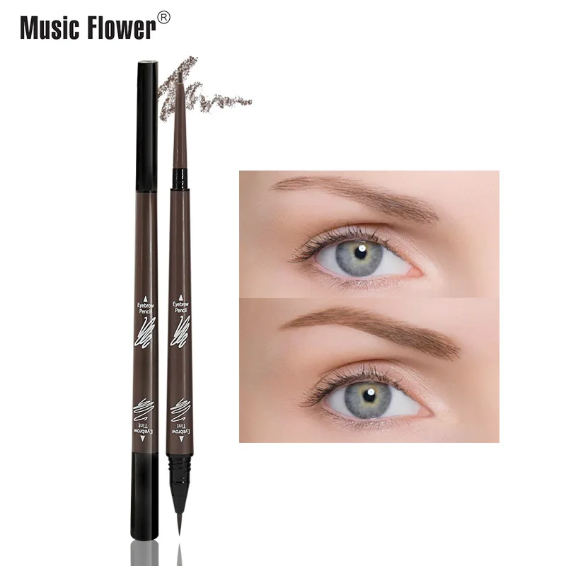 

Music Flower 2 in 1 Liquid Microblading Eyebrow Pencil Waterproof Long Lasting Dual Ended Pencil Fills and Defines Brow Tint Pen