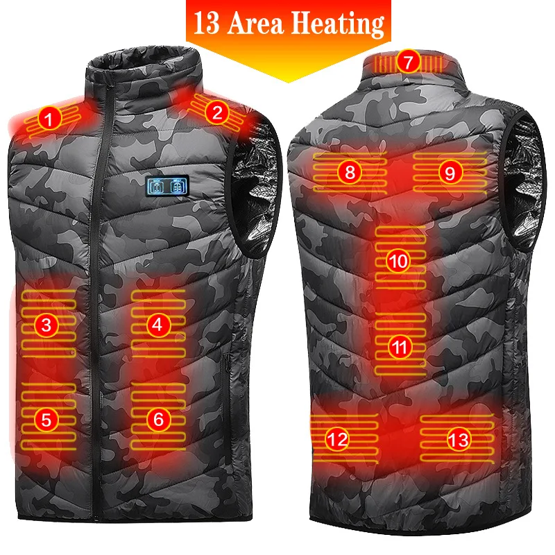 winter Cross-border m01 thirteenth district camouflage heating vest for men and women shoulder heating smart heating vest usb
