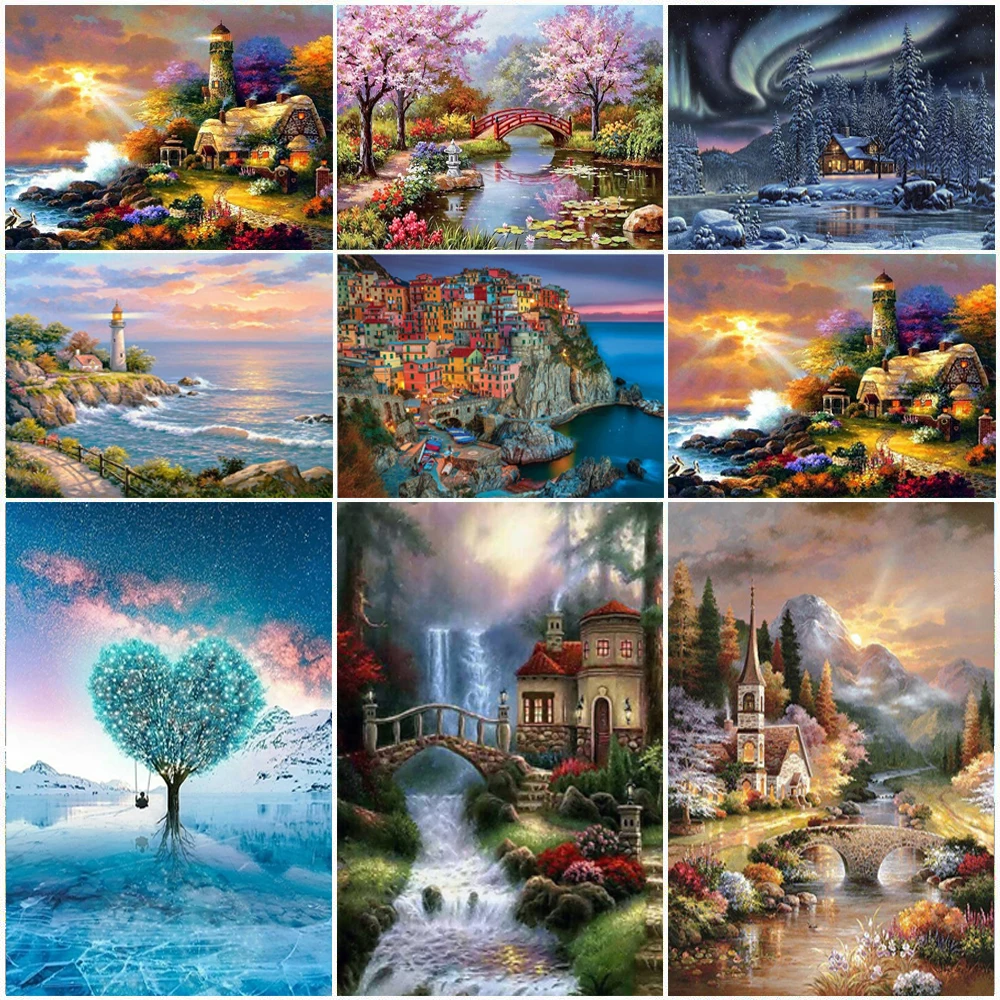 

Набор для алмазной вышивки стразы, картина 5D «сделай сам» с мотивом пейзажа, полная выкладка, мозаика, домашний декор
