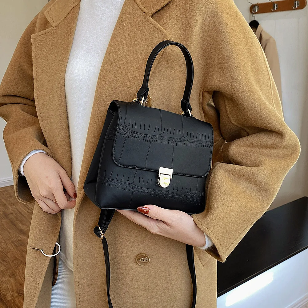 

PU Leather Crossbody Bags Alligator Shoulder Street Flap Purse Simple Solid Color Summer Simple Totes for Women 2020 Trend