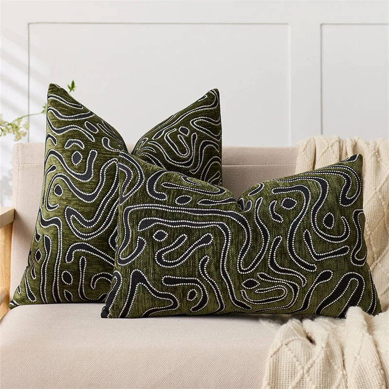 Чехол для подушки Efundeal синель абстрактный