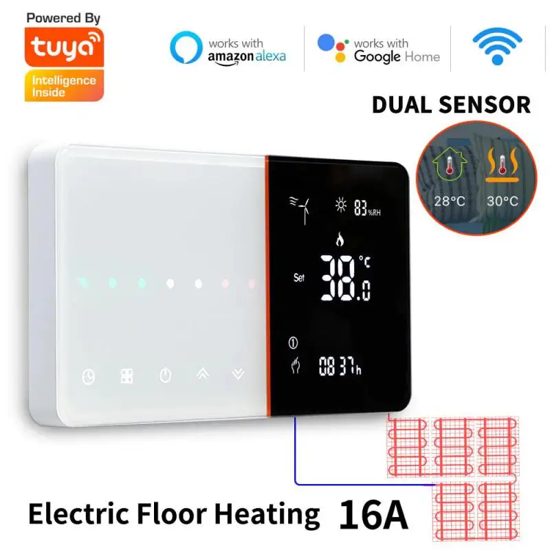 

2023 NEW Wifi Smart Thermostat,Tuya RF Wireless Temperature Controller For Gas Boiler Water Heating,Works With Alexa Google Home