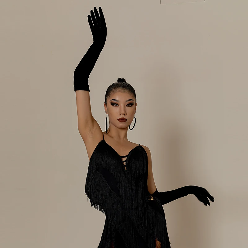 

Кружевные перчатки для латиноамериканских танцев, сексуальные оранжевые/черные перчатки для румбы, Танго, самбы, сальсы, ча-ча, аксессуары д...