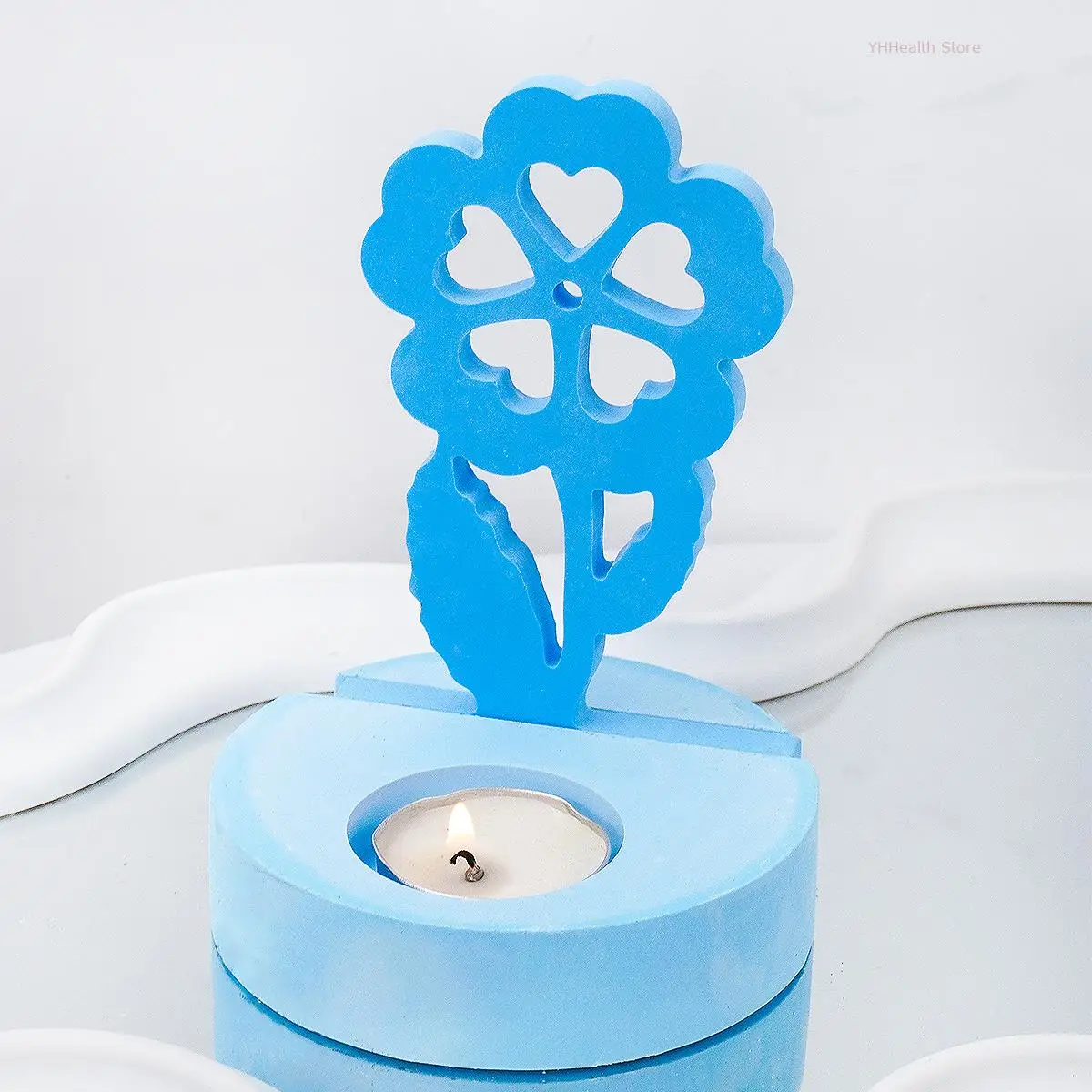 Цветочная Форма для подсвечника 3D полый цветок любви подсвечник силиконовая