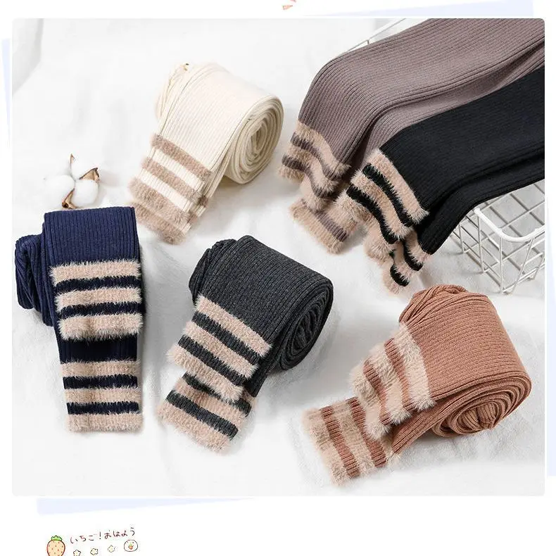 

Теплые зимние леггинсы для девочек, плотные теплые леггинсы с эластичным поясом для девочек, детские длинные брюки, одежда для девочек, Женс...