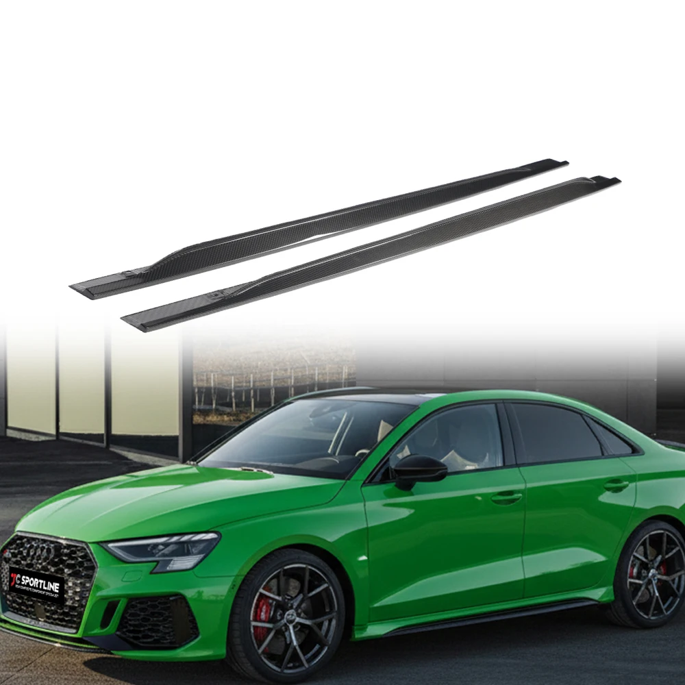 Фото Накладки на пороги из сухого карбона для Audi RS3 8Y 8.5Y (хэтчбек и седан) 2022-2026, 2 шт. №1