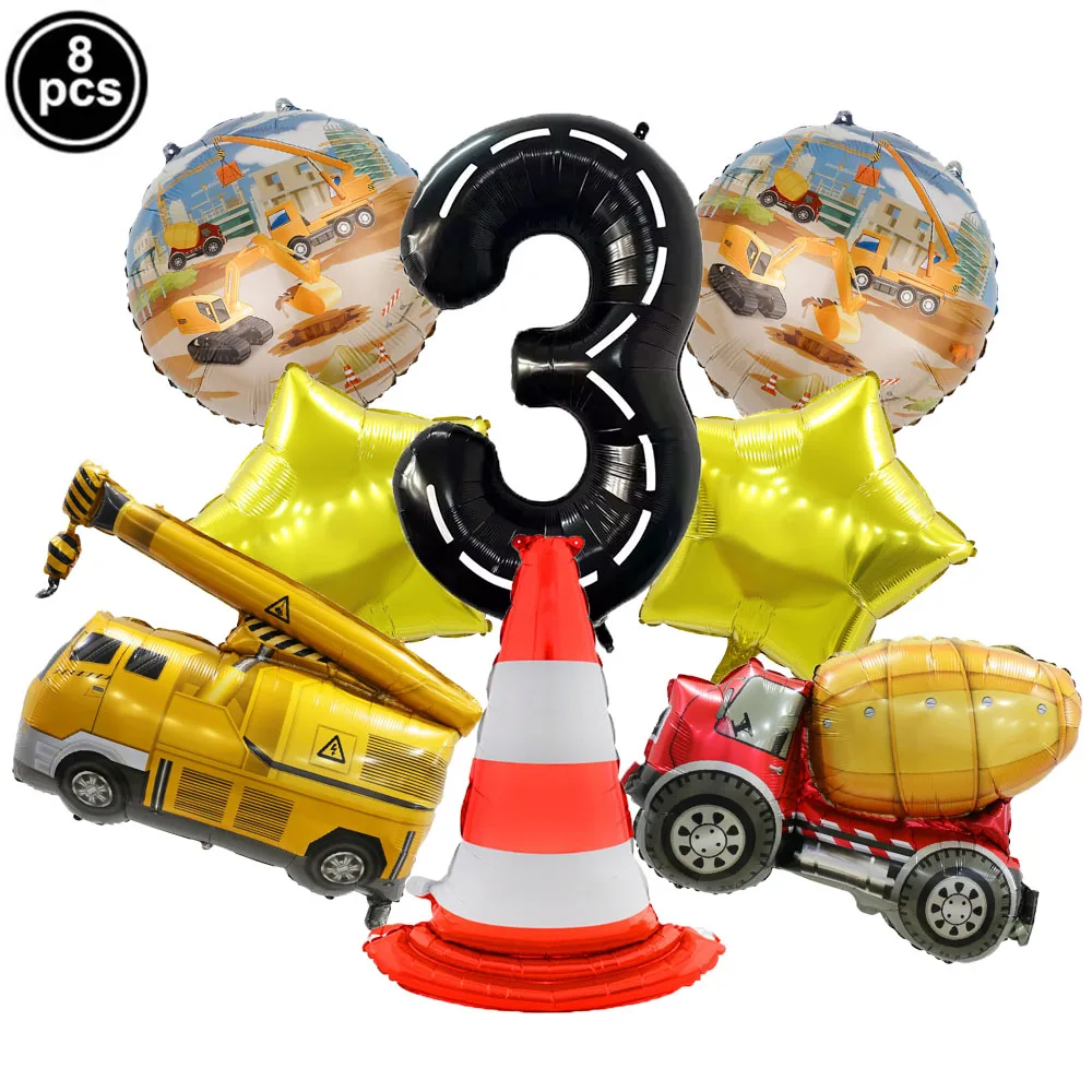 Строительный грузовик воздушные шары экскаватор цементный вилочный погрузчик