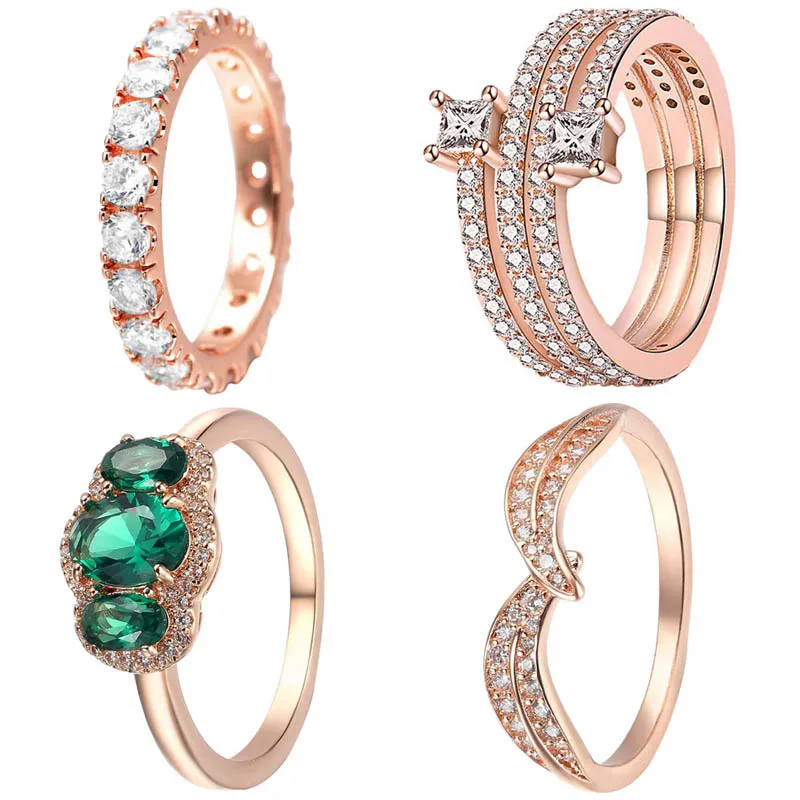 Женское кольцо из серебра 925 пробы с тремя камнями