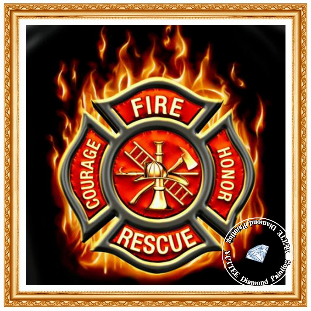 5D DIY Diamond Painting Fireman Firefighters Full Drill Square Round Cross Stitch Mosaic Rhinestones Handicraft Home Decoration