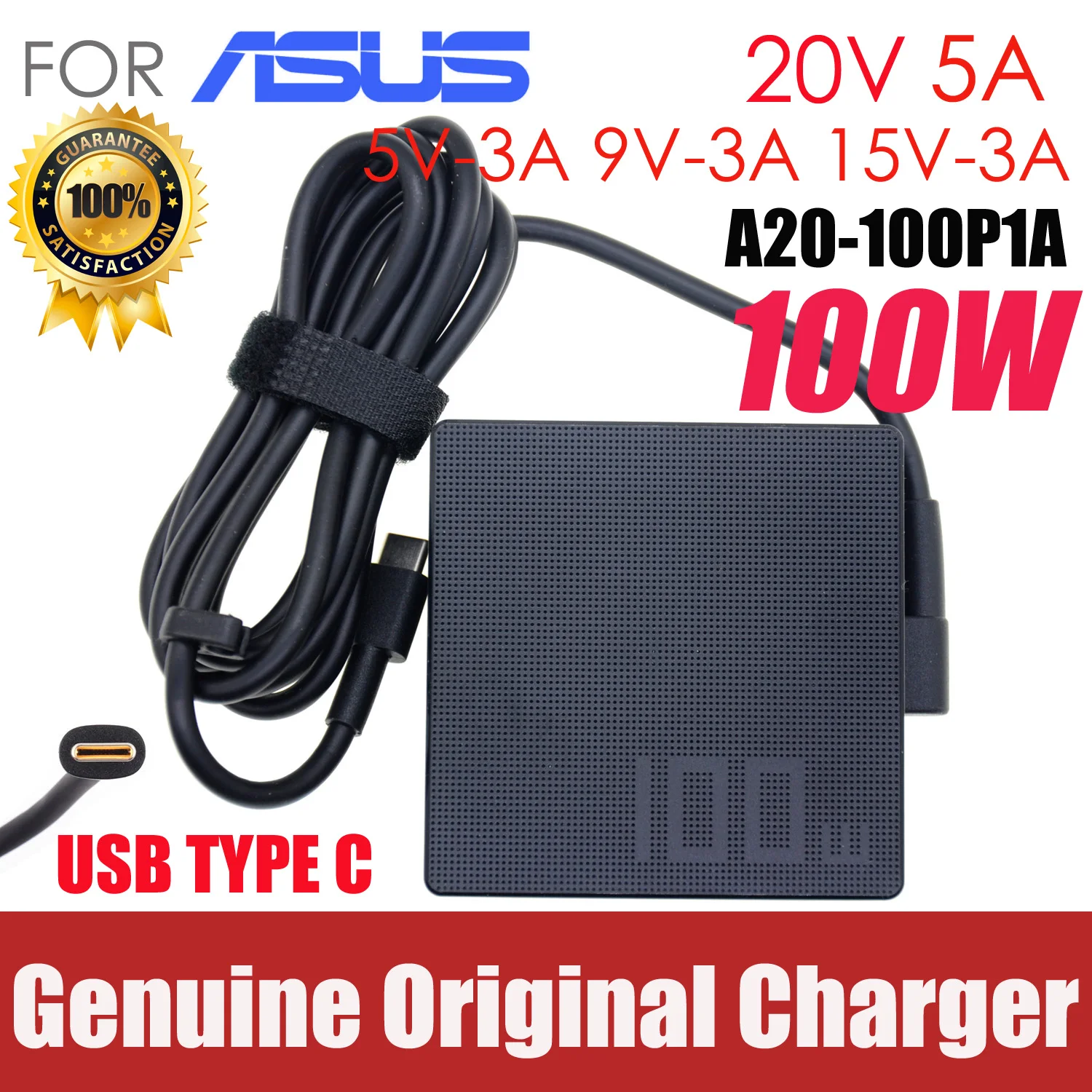 

A20-100P1A laptop charger for ASUS ROG Zephyru 100W 20V 5A Type-C Adapter GV301QH G533QM GA401QE GA401QM GA503QM GA551QS GX703HS