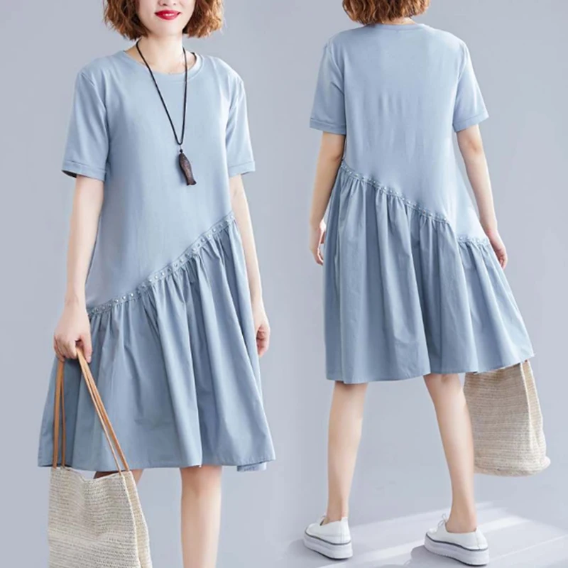 Летние платья для женщин модель 2023 года патч-юбка трапециевидный силуэт женская