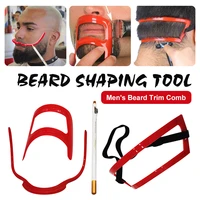 2022 new beard shaping tool mens beard combs plastic hair beard trim templates stencils mustache styling combs barber supplies