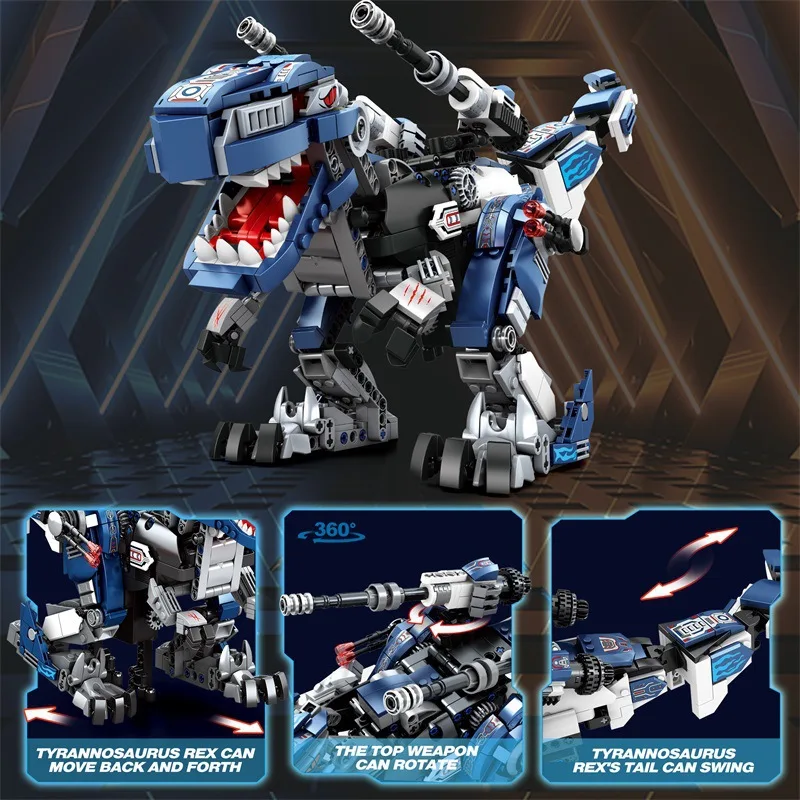 

Free Shipping Tyrannosaurus Rex Technic Set 3 In 1 Stem Robot Bricks Ages 14+ Plastic Model Technology For Adult Gift Diy Toys