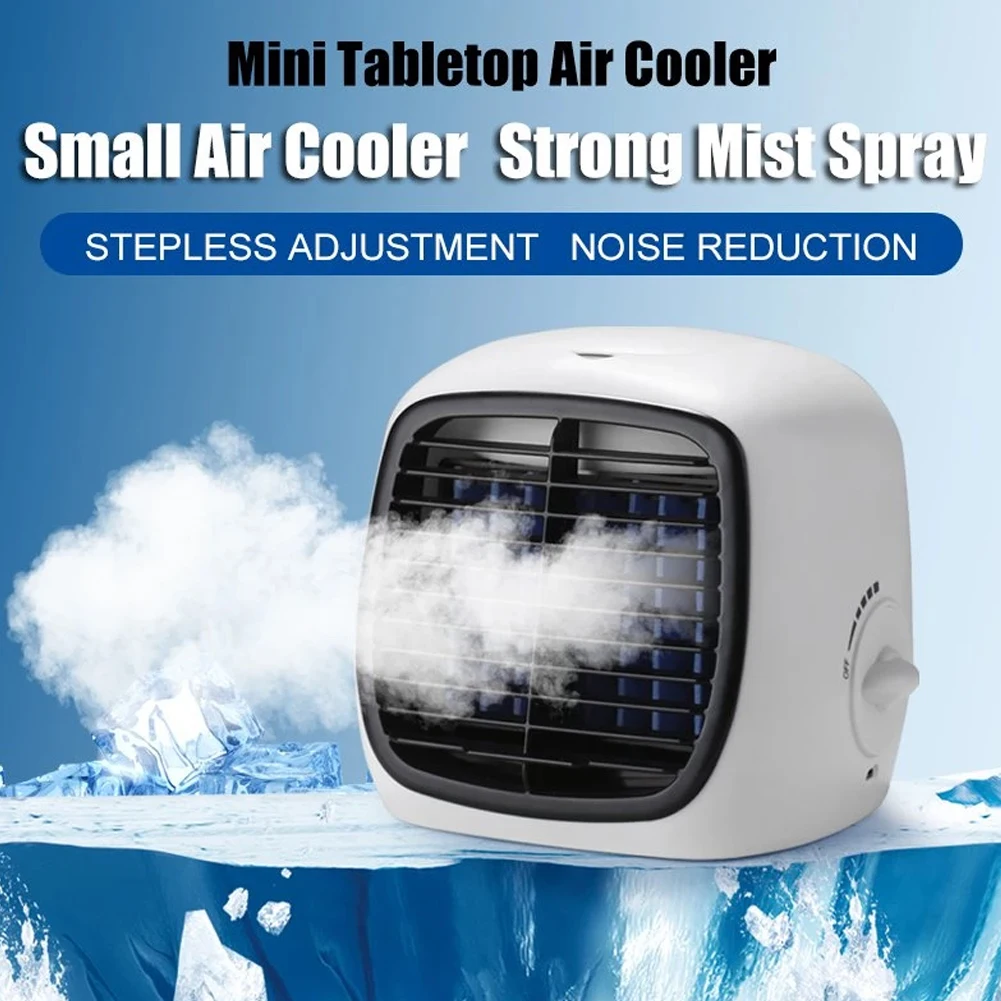 

Portable Summer Home USB Air Conditioner Cool Cooling Cooler Fan Mini Humidifier Purifier Adjust Speed for Home Office Dorm