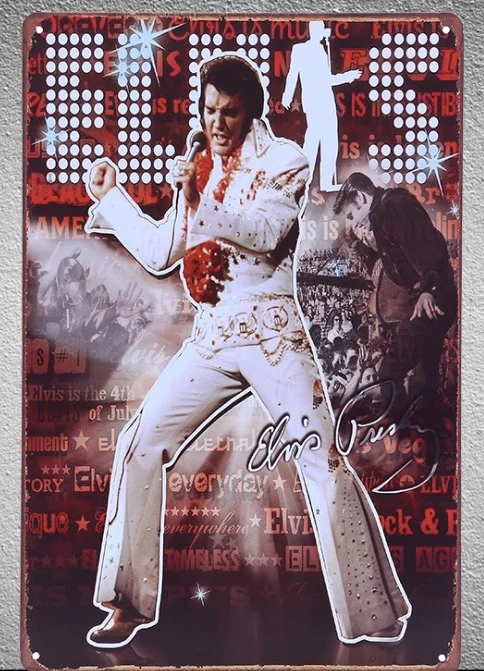 

1 шт. Оловянная пластина Elvis Presley для танцев, гитаристов, пещер для мужчин