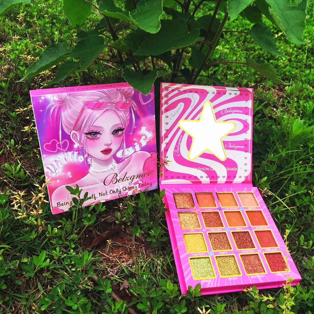 Палитра косметических теней BELZGMEE 16 цветов с зеркалом