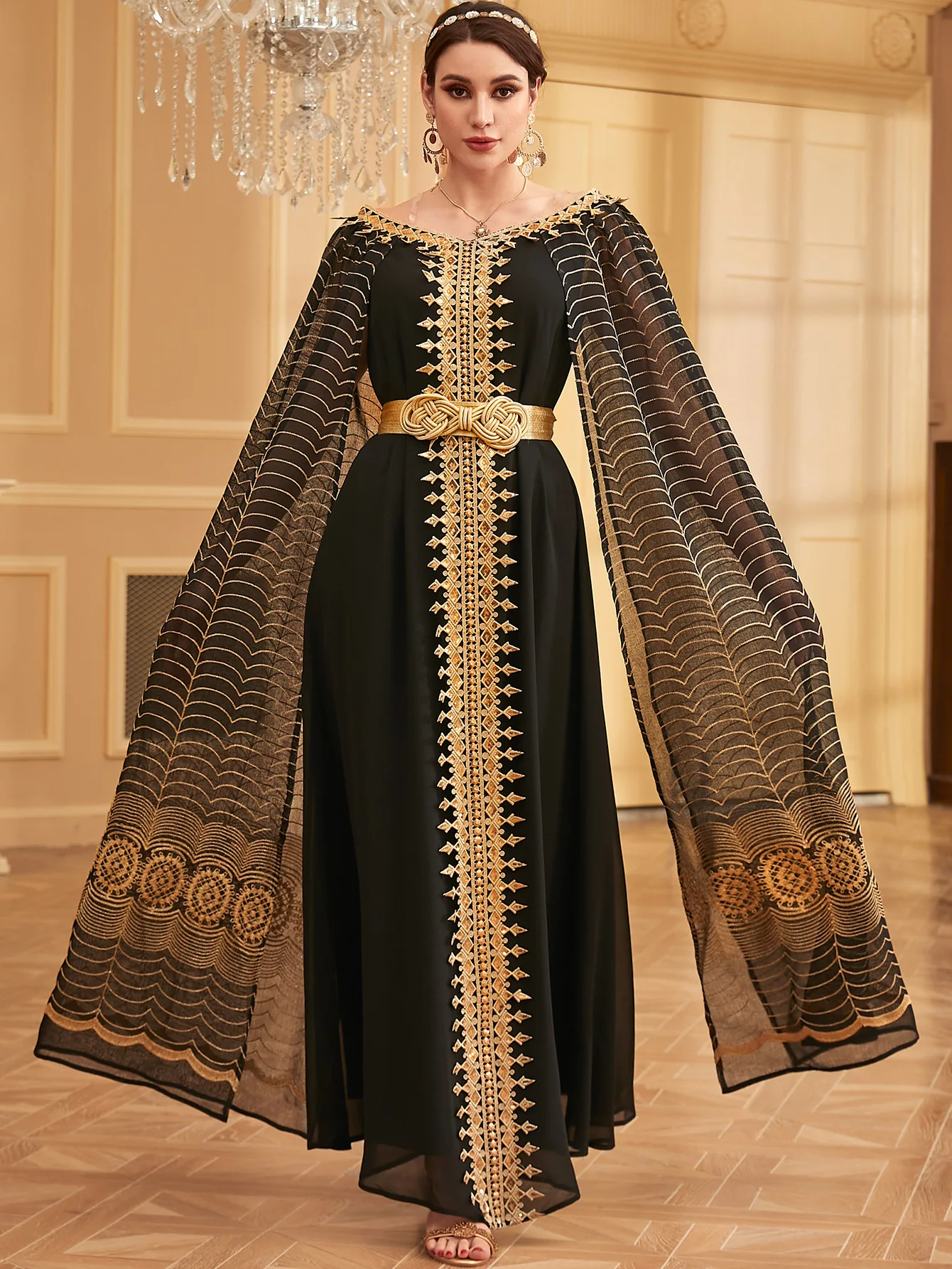 Abaya Марокко Дубай Кафтан ИД мусульманский арабский длинный халат Вышивка платья