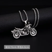 punk style hip hop stainless steel motorcycle pendant geometric knight necklace personality trend y2k accessories