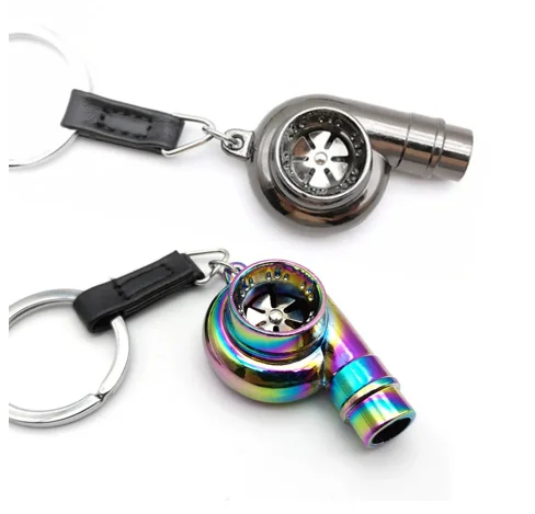 

Real Whistle Sound Turbo Keychain JDM Style Sleeve Bearing Spinning Auto Part Turbine Turbocharger Key Chain Ring