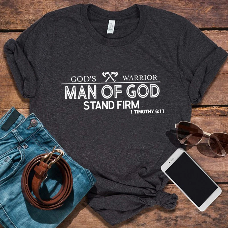 

Man of God Shirt Christian Gift God Women Clothing Aesthetic Religious Shirt Christian Father Graphic Tee Summer Women Shirts