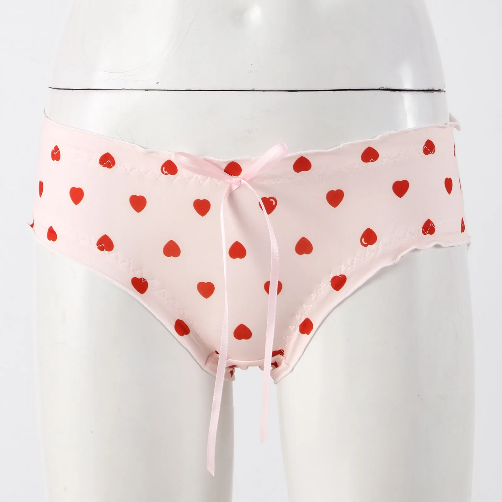 Женские эластичные трусики с принтом сердец |