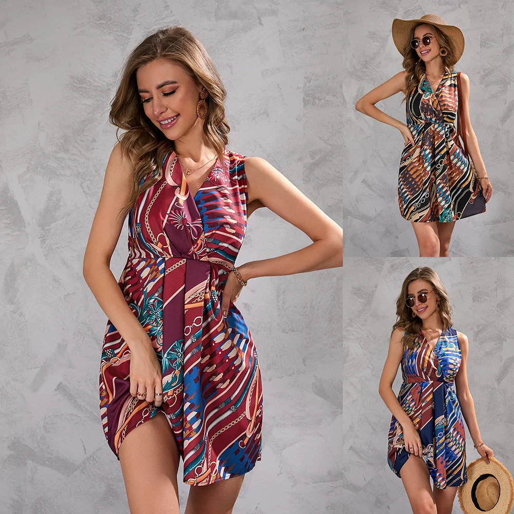 

Women's summer famous ethnic style printed sleeveless dress dresses for women 2021