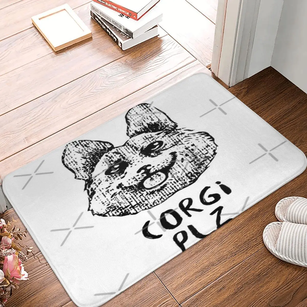 

Коврик из полиэстера Corgi Plz 40x60 см, современные прочные коврики для помещений