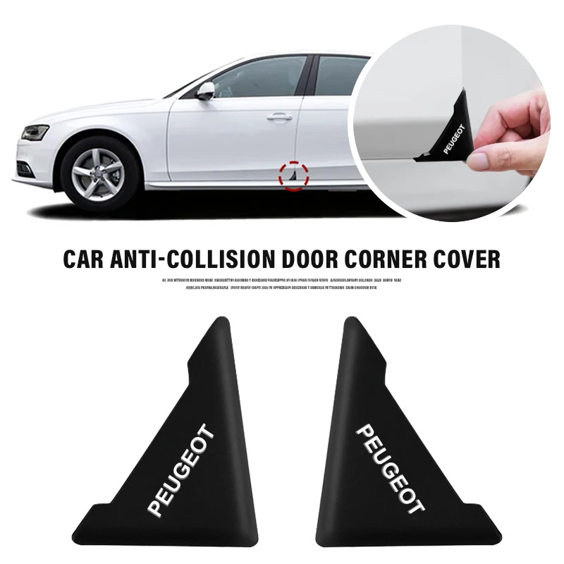 

2Pcs Silicone Car Door Corner Sticker 90 Degree Angle Protector Anti-Collision Cover For Peugeot 107 108 206 207 308 307 407 508