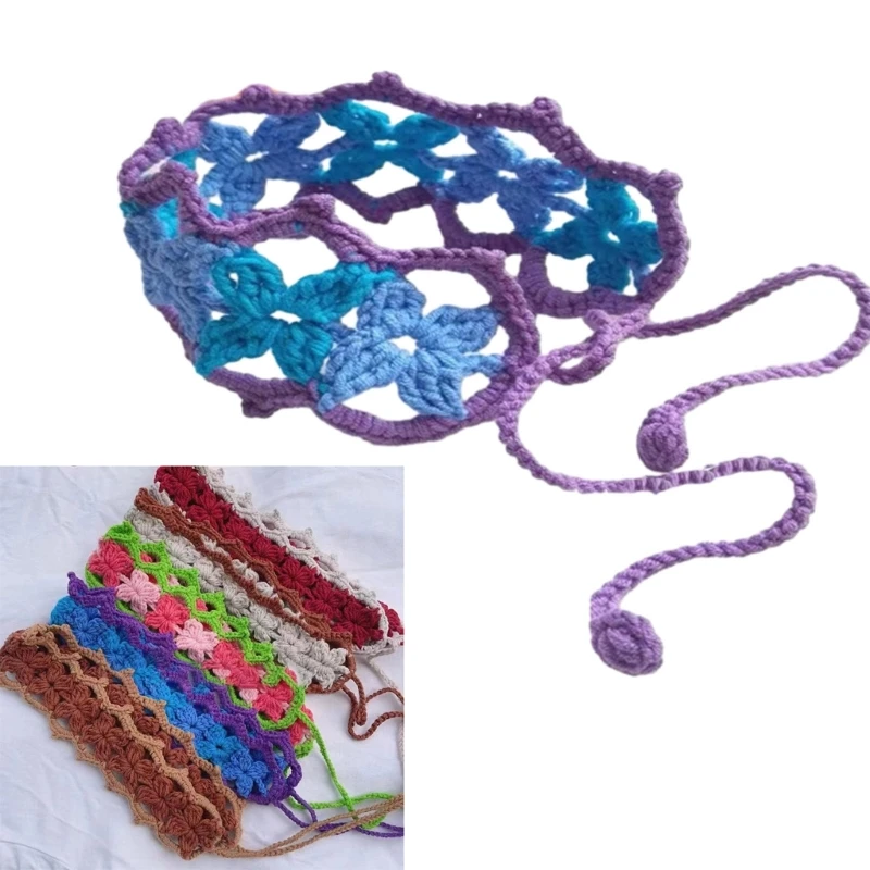 

Flower Pattern Crochet Turban Hot Girls Elastic Hair Scarf Hollow Headband for Women Fashion Photo Hair Accessory