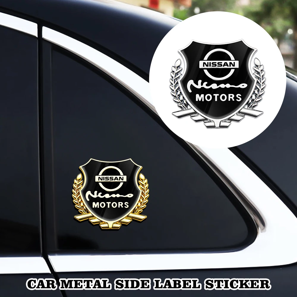 

2PCS 3D Metal Car Stickers Door Side Trunk Waterproof Auto Logo Decals For Nissan Qashqai Patrol Juke Navara Serena Almera