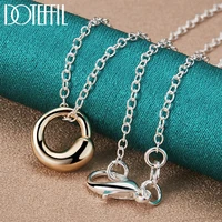 doteffil 925 sterling silver gold water droplets pendant necklace 16 30 inch o chain for women wedding charm jewelry