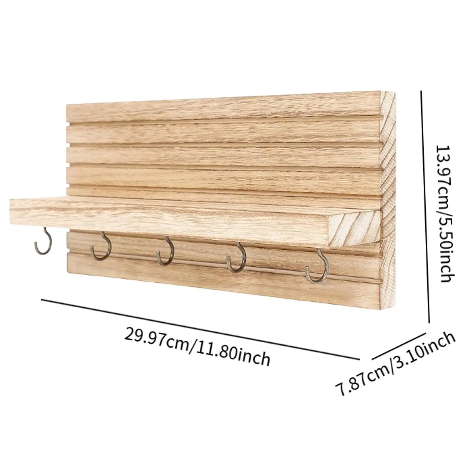 Держатель для ключей настенное крепление деревянная стойка-органайзер хранения