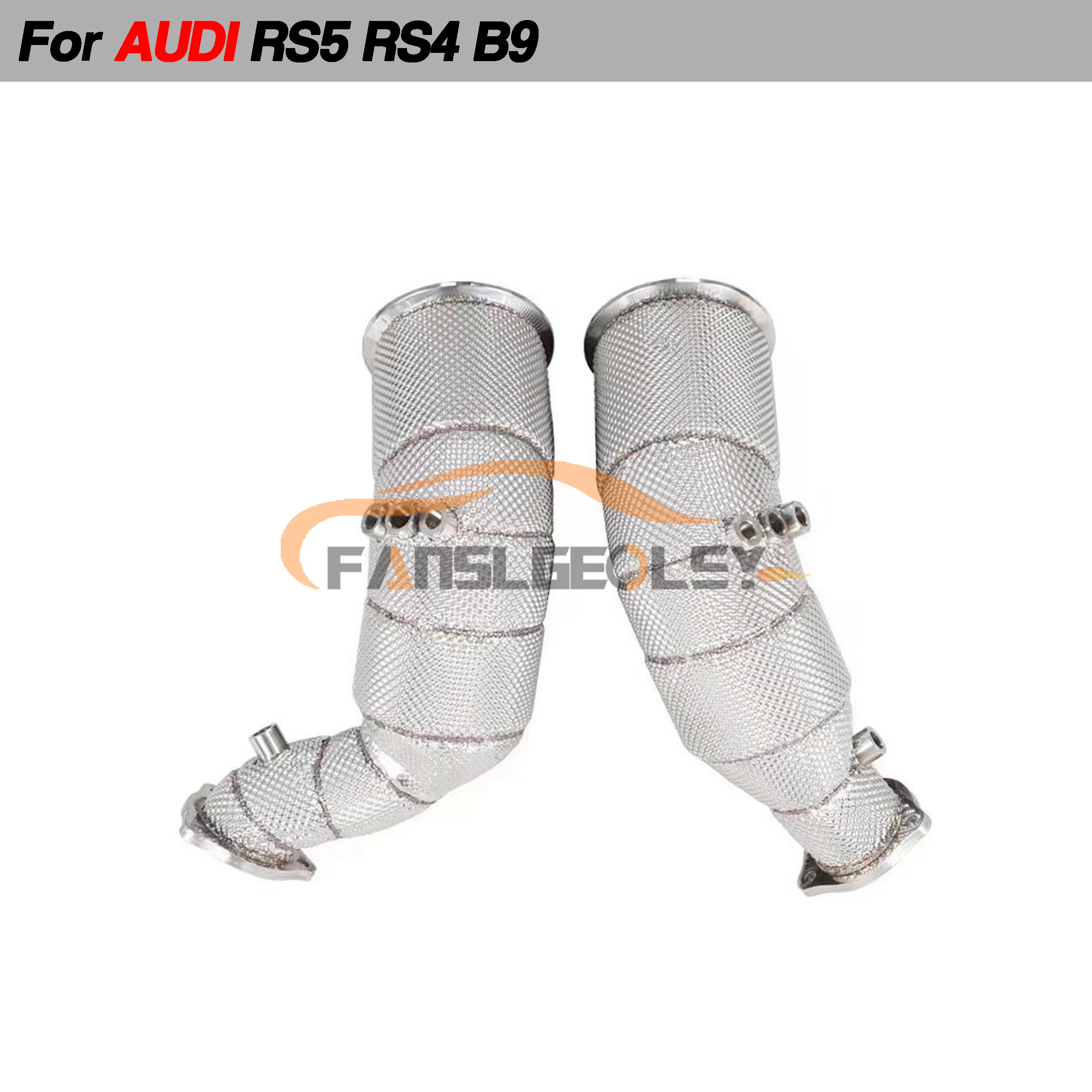 Для Audi RS4 RS5 B9 2 9 T стальная выхлопная труба с тепловым щитком и каталитическим