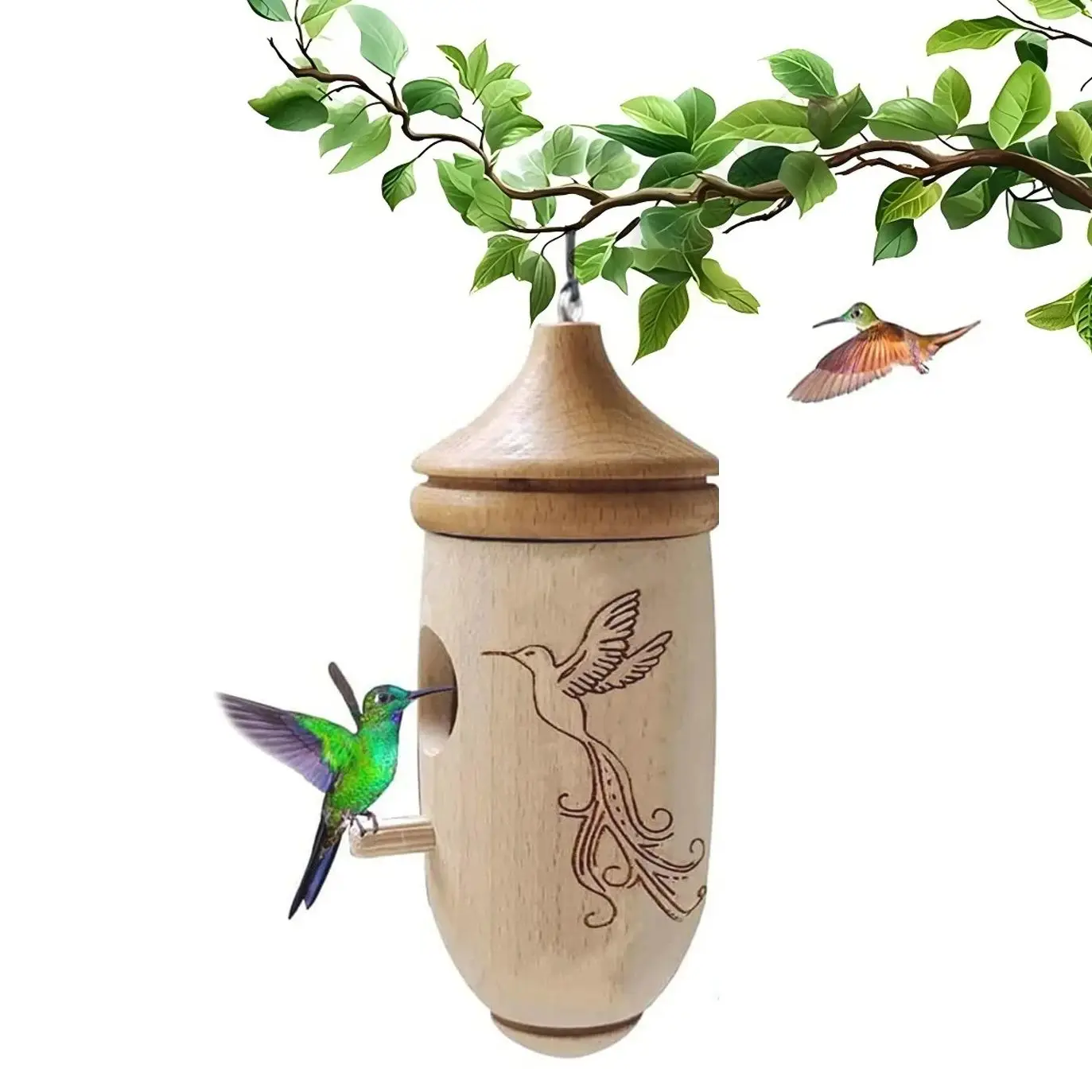 Дом для колибри деревянное наружное подвесное птичье гнездо натуральное