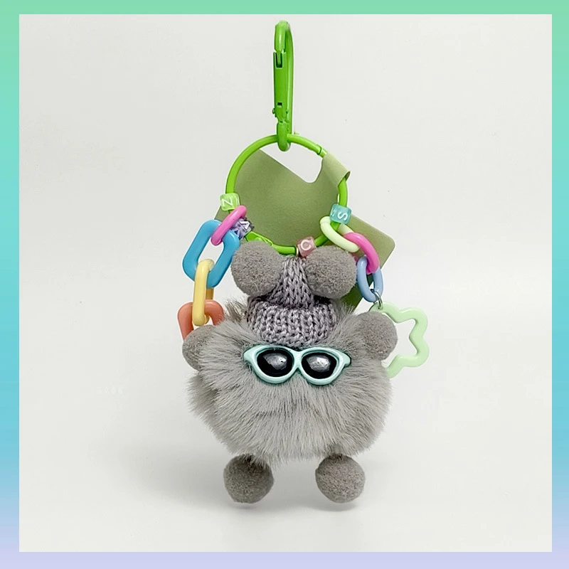 Милый пушистый меховой брелок с помпоном и эльфами для женщин девочек сумка