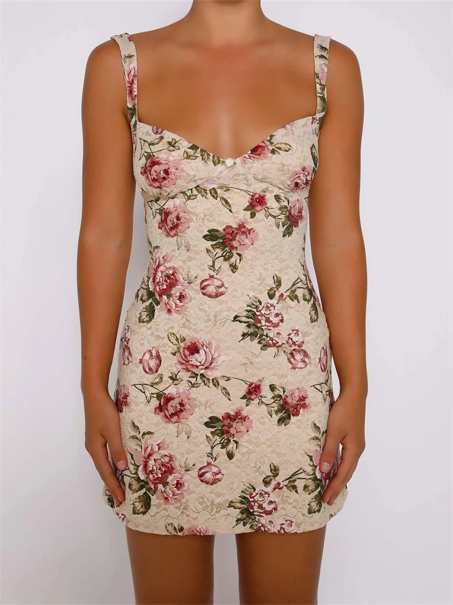 

Женское платье без рукавов, с цветочным принтом и открытыми плечами
