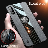 fabric case for samsung a01 core car ring holder acrylic soft silicone canvas back phone cover for galaxy a10 a10s a12 4g 5g