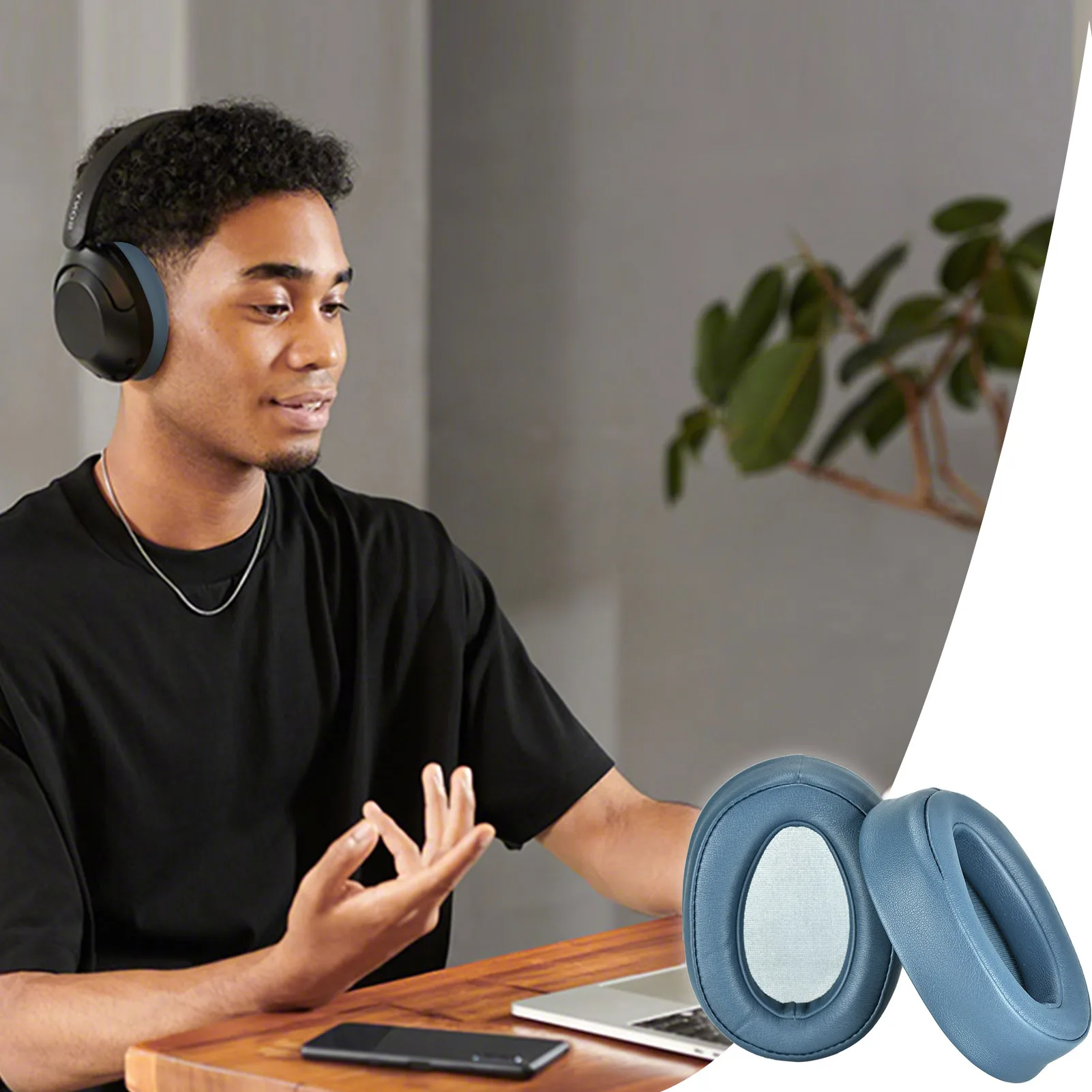 

Replacement Ear Pads Cushion Earpads forSony MDR-100ABN WH-H900N Headphones, Earpad forSony Headset Repair Part