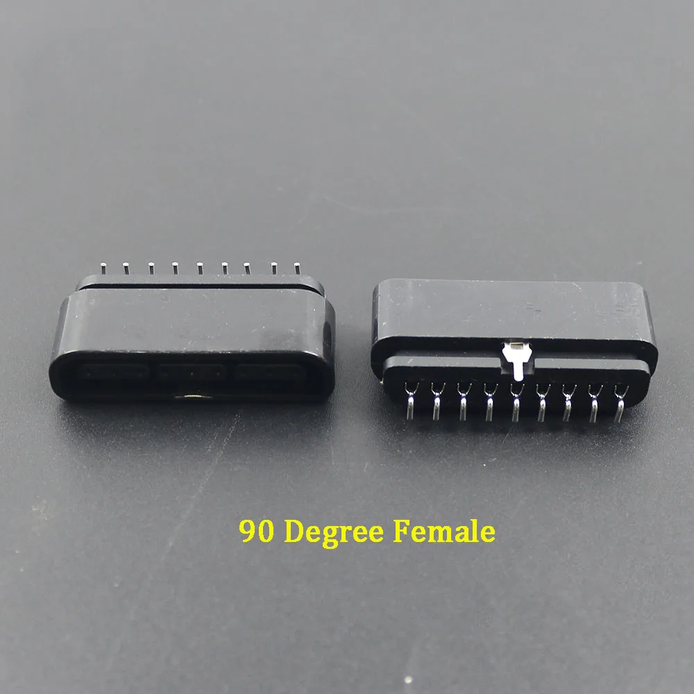 

2 шт. для PS2, 9-контактный 90, 180 градусов, гнездовой разъем для PlayStation 2, запасная часть игрового контроллера