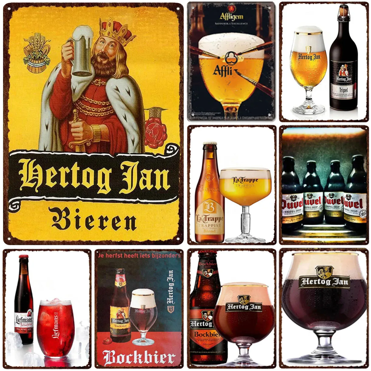 Hertog Bockbier Винтажная Металлическая Вывеска Украшение На Стену Железная Живопись