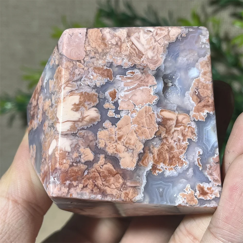 Натуральный кристалл розовый Агат цветок искусственная ладонь высокое качество