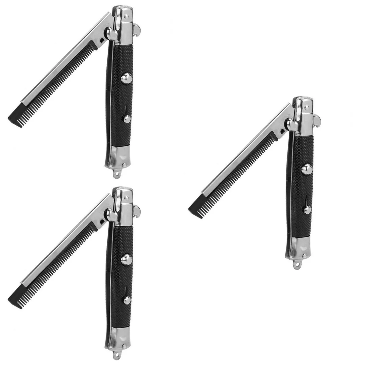 Складная металлическая пружинная расческа 3 шт. пластиковая ручка портативная